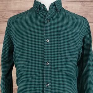 Gap Shirt Mens‎ Large Green Check Long Sleeve Button Down Standard Fit Casual